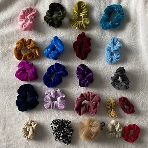 22 Scrunchies Bundle- Velvet, Multicolor
